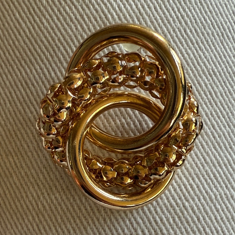 Gold Tone Knot Earrings - Picture 2 of 4